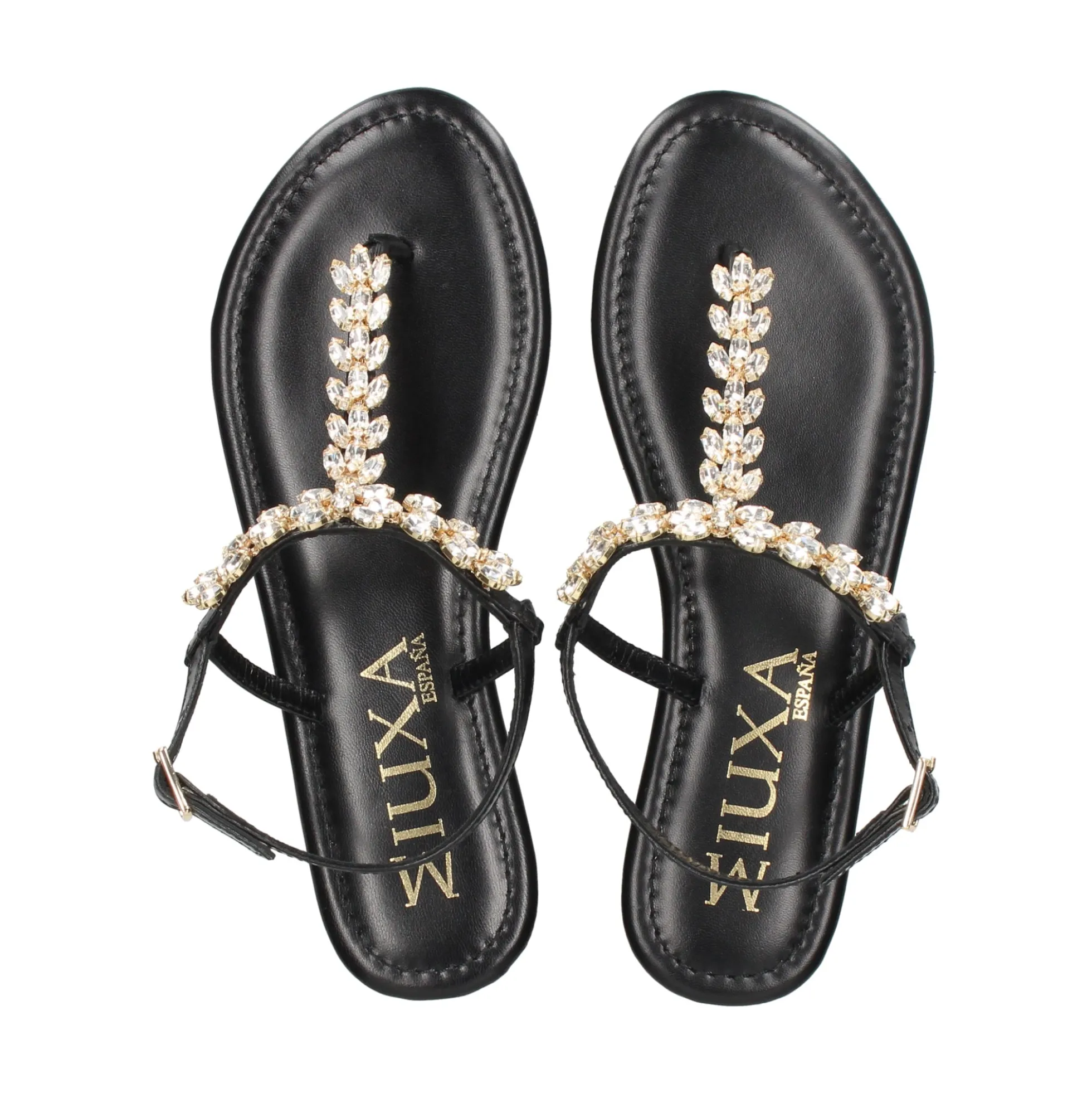 MIUXA Sandalias planas de Mujer XAVI NEGRO