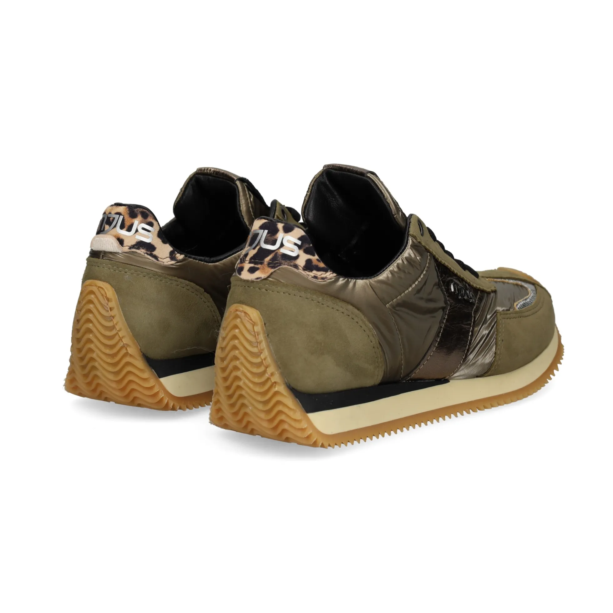 MJUS Zapatillas de Mujer L14125 OLIVA+ARGENTO+