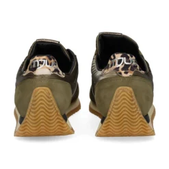 MJUS Zapatillas de Mujer L14125 OLIVA+ARGENTO+
