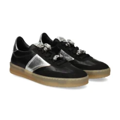 MJUS Zapatillas de Mujer T94172 NERO+ARGENTO