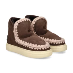 MOU Botines planos de Mujer Eskimo sneak bold glitter logo MOCHA