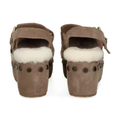 MOU Zuecos de Mujer Suede clog with back strap ELGRY