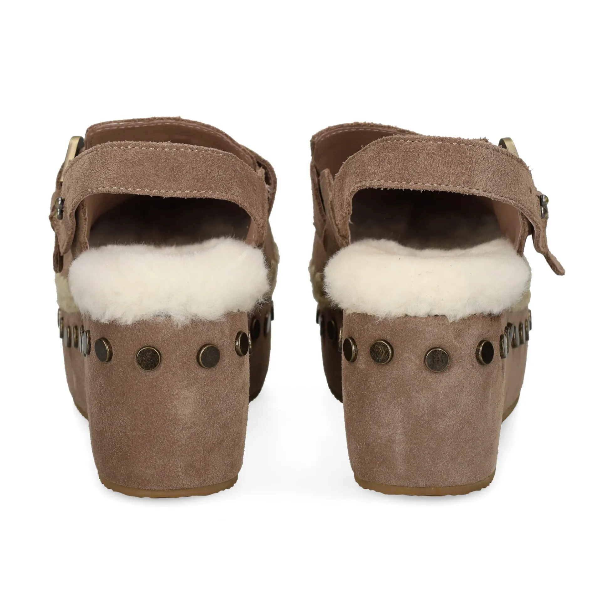 MOU Zuecos de Mujer Suede clog with back strap ELGRY