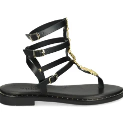 MYCONIAN Sandalias planas de Mujer 221082 NEGRO