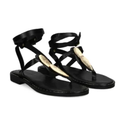 MYCONIAN Sandalias planas de Mujer 2206 NEGRO