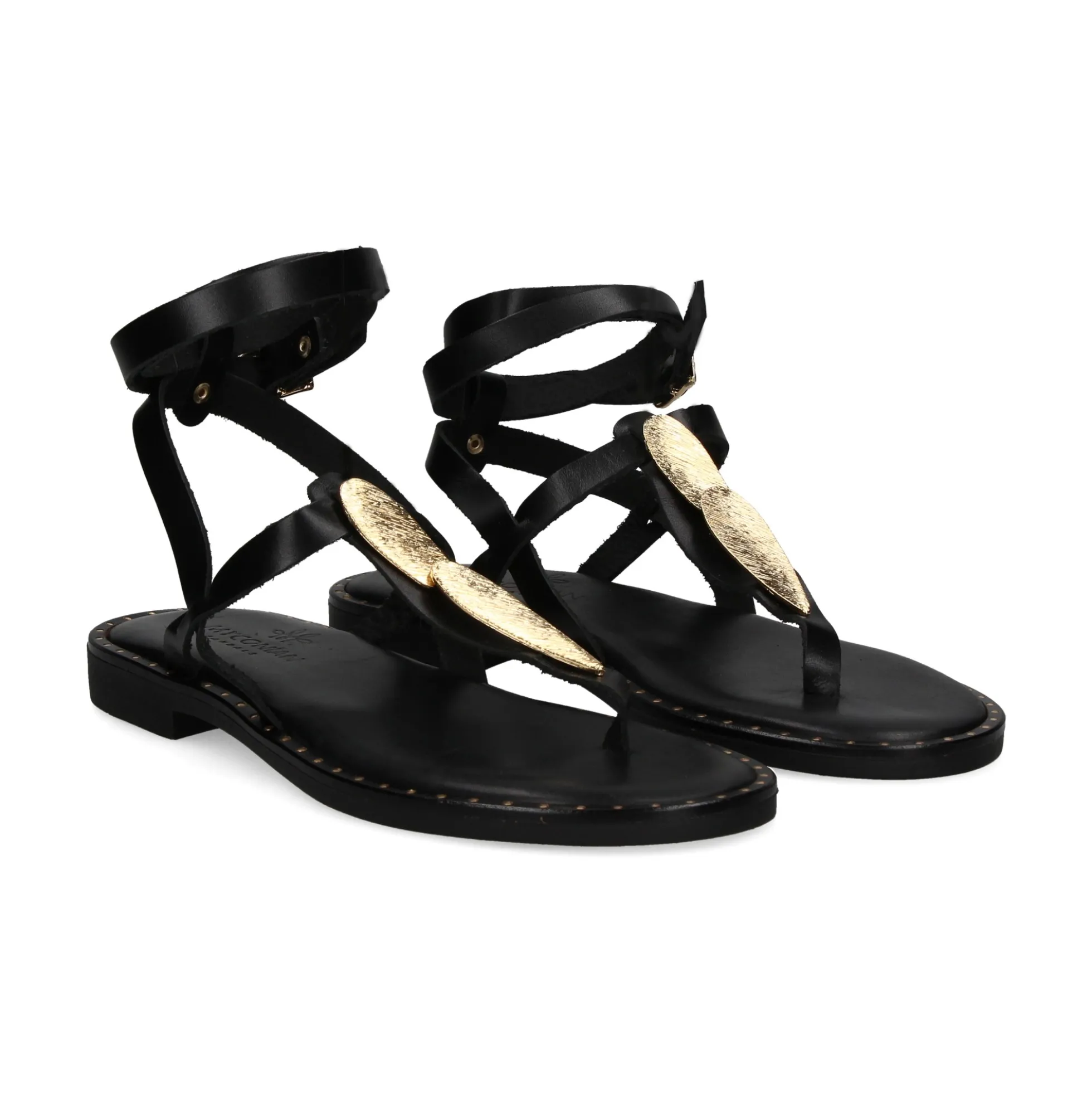 MYCONIAN Sandalias planas de Mujer 2206 NEGRO