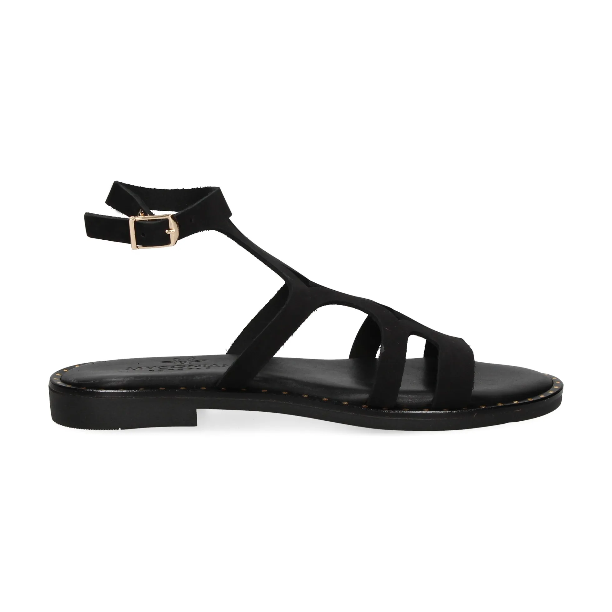 MYCONIAN Sandalias planas de Mujer 2133 NEGRO