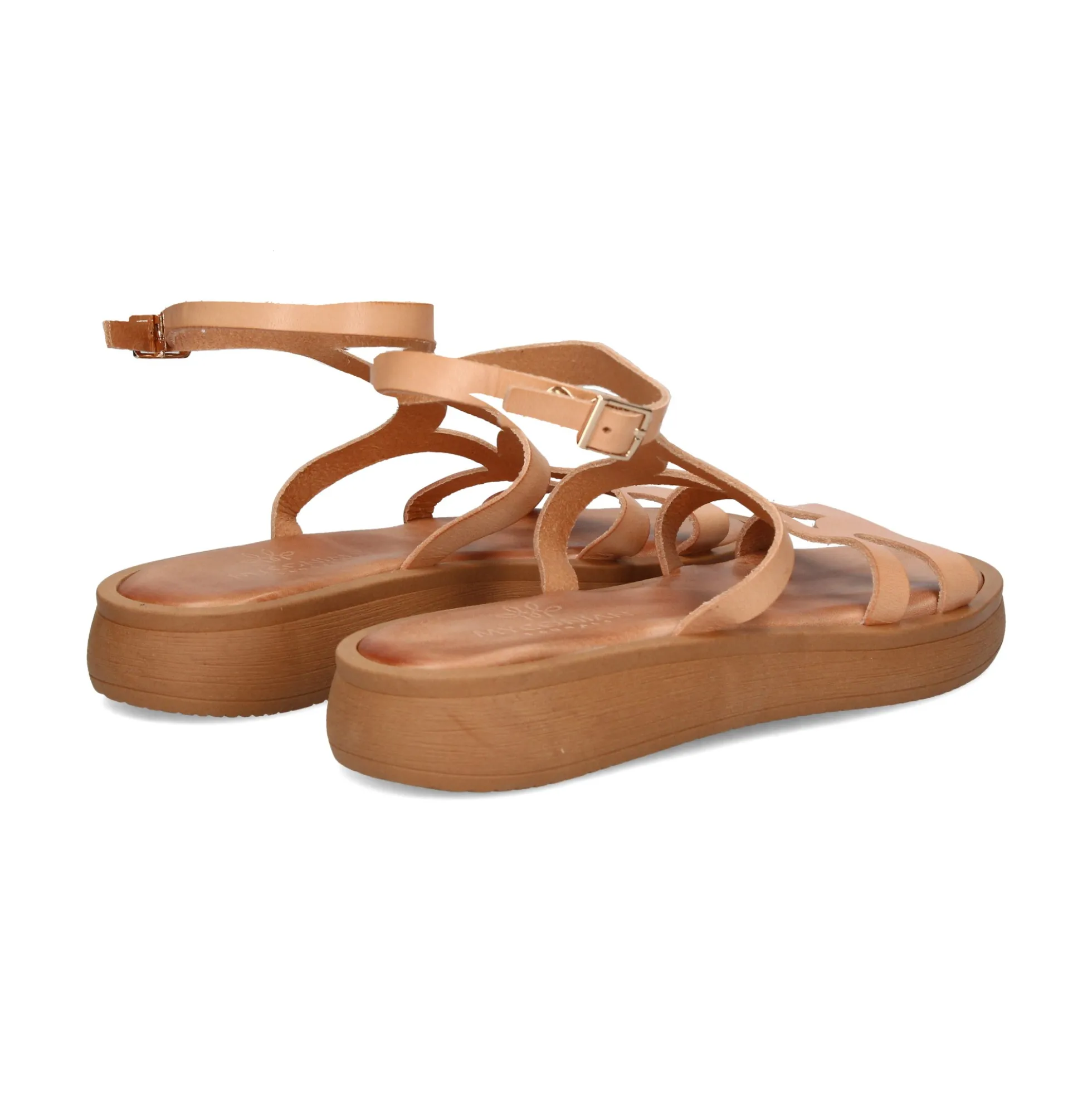 MYCONIAN Sandalias planas de Mujer 3133 CAMEL
