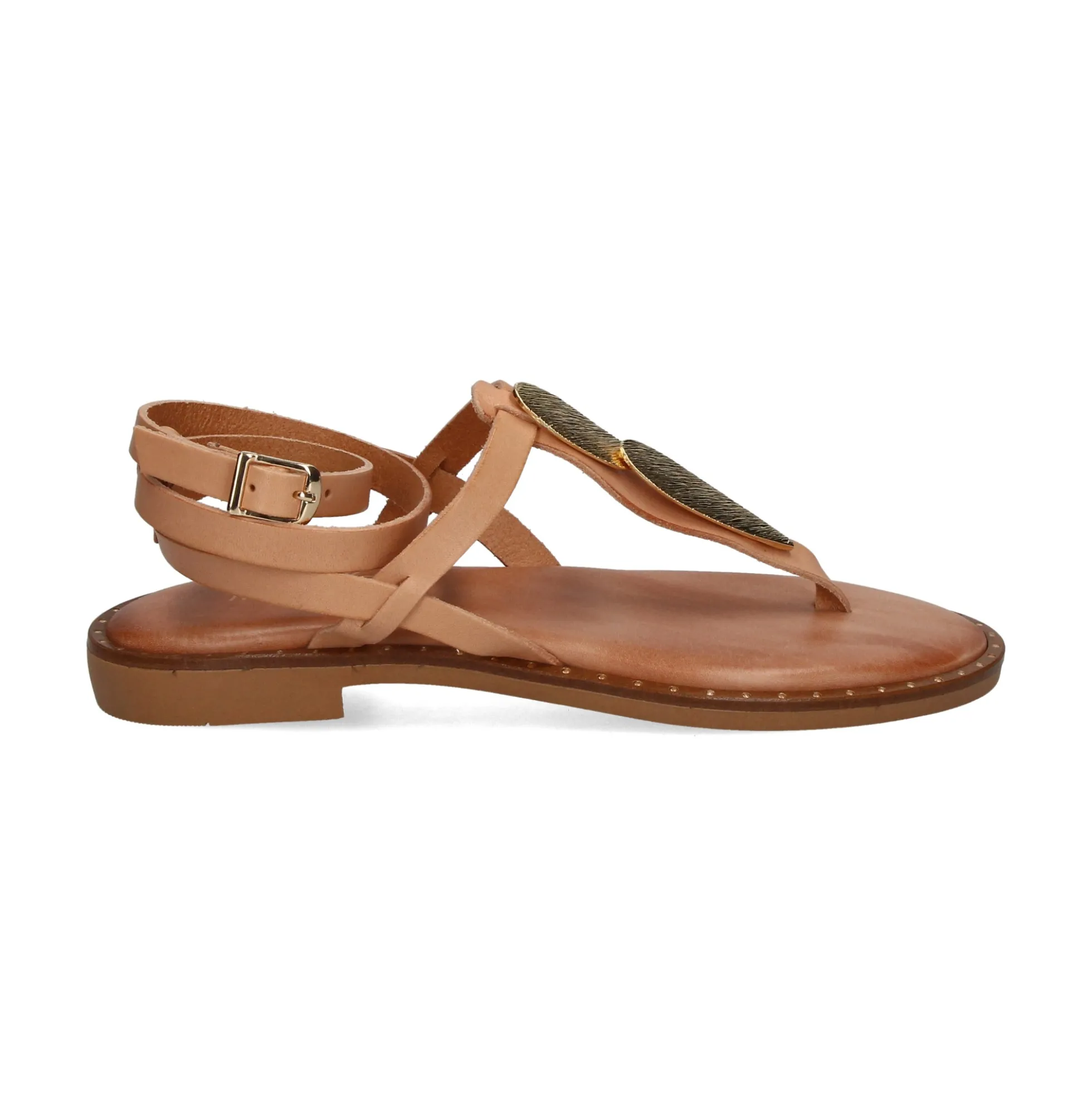 MYCONIAN Sandalias planas de Mujer 2206 CAMEL