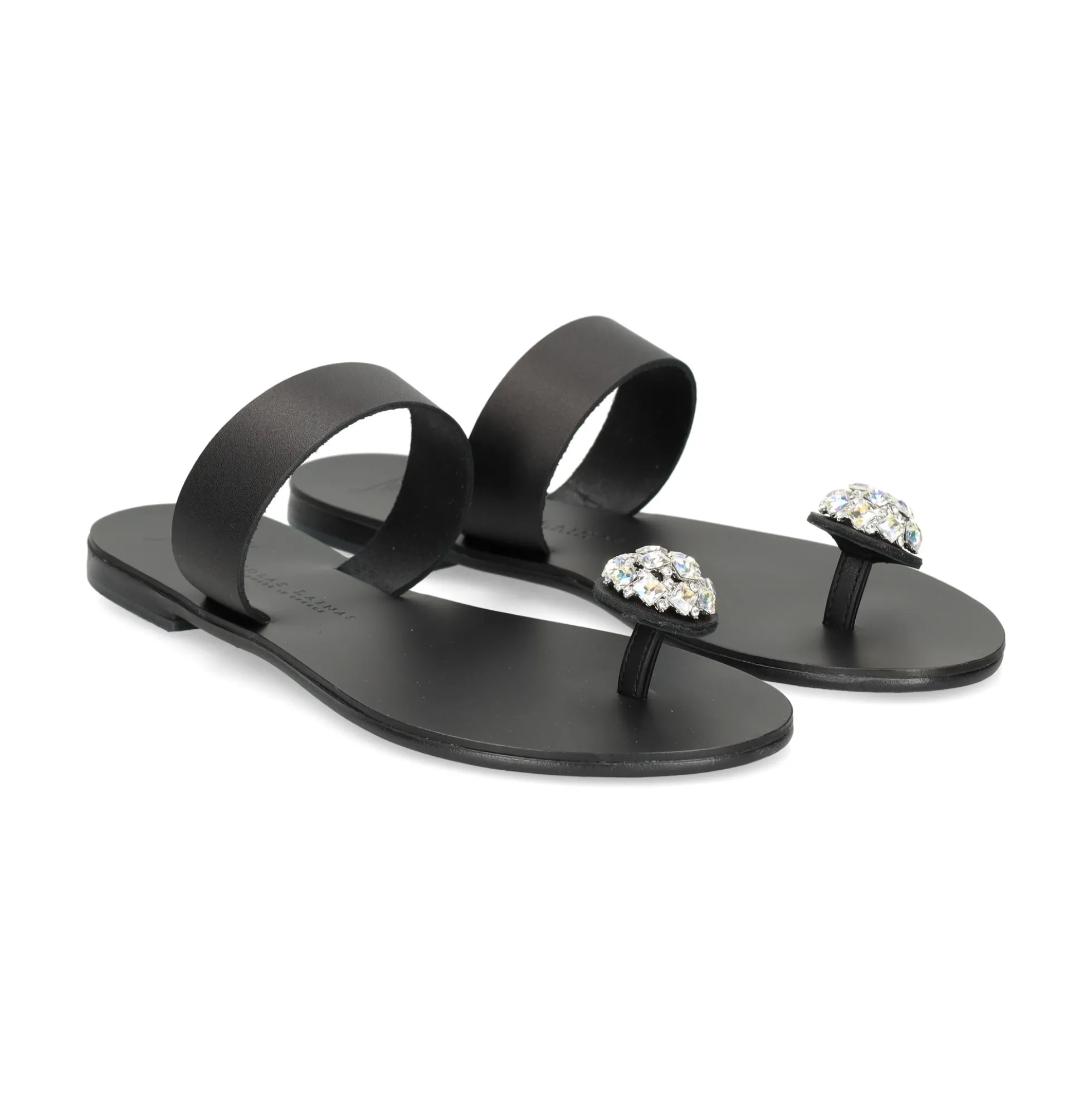 NICOLAS LAINAS Sandalias planas de Mujer 243-B NEGRO