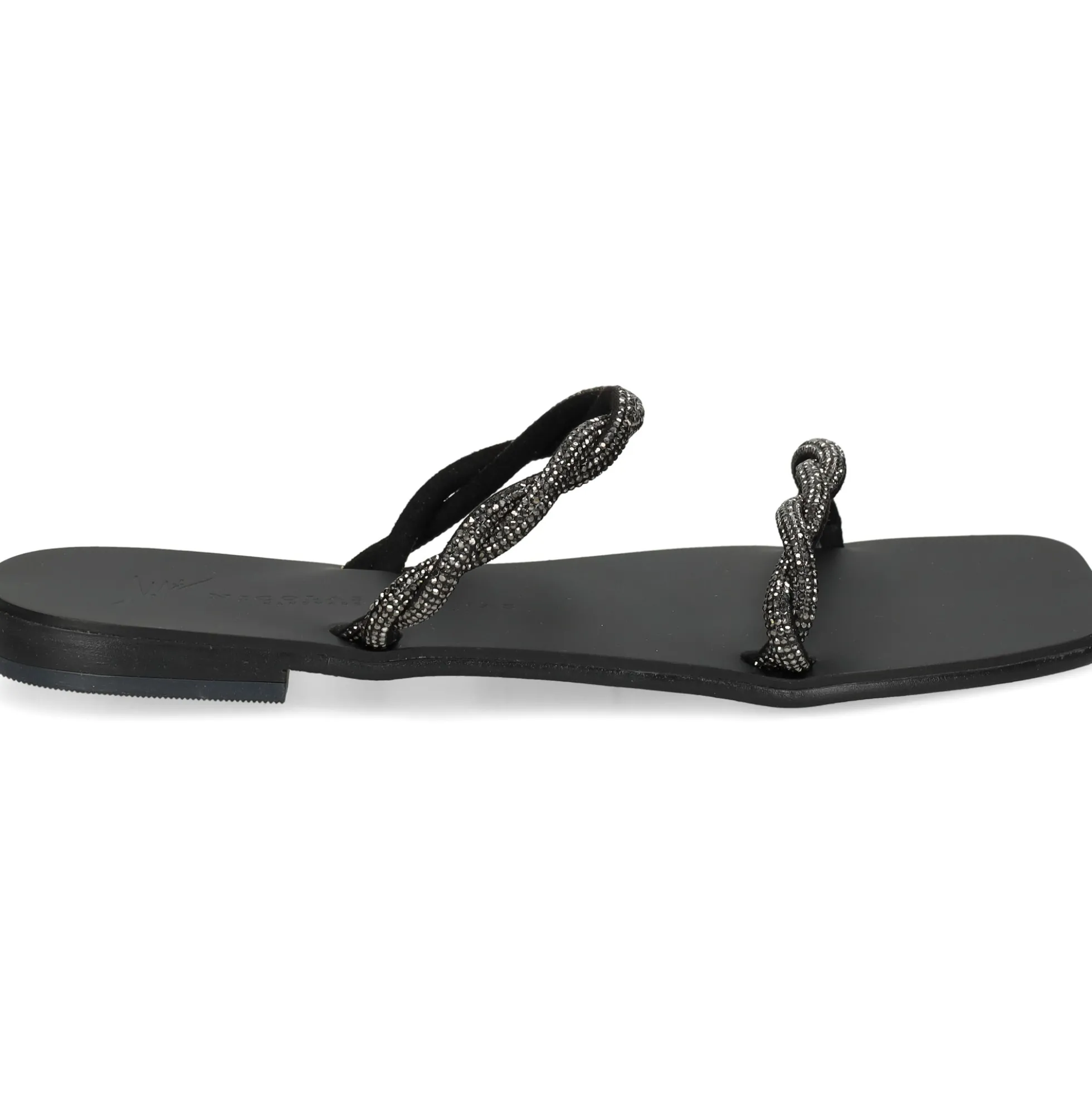 NICOLAS LAINAS Sandalias planas de Mujer Q43-TC NEGRO