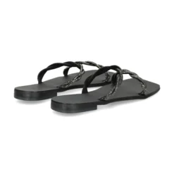 NICOLAS LAINAS Sandalias planas de Mujer Q43-TC NEGRO