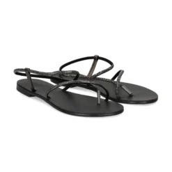 NICOLAS LAINAS Sandalias planas de Mujer 67-TC NEGRO