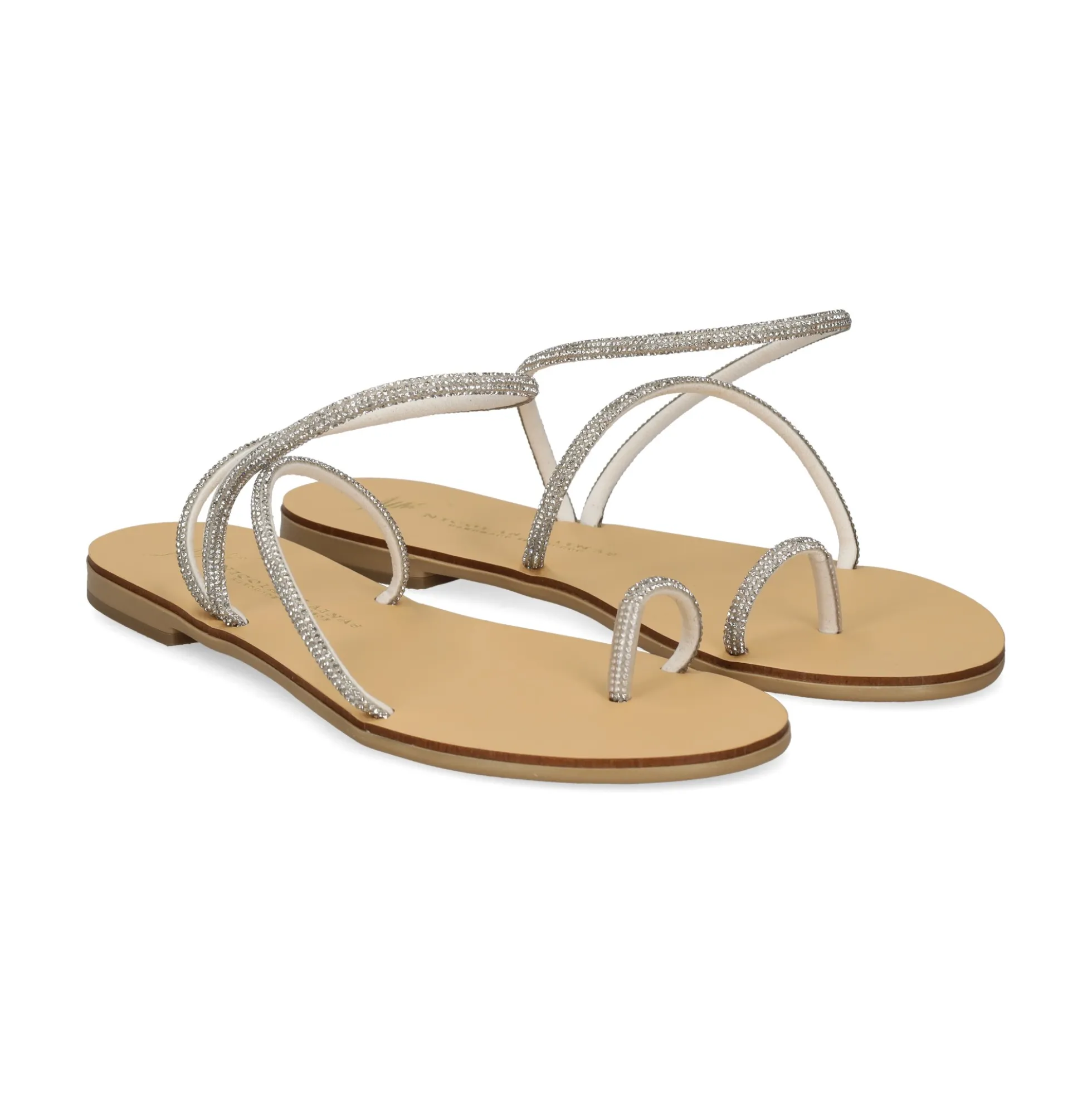 NICOLAS LAINAS Sandalias planas de Mujer 63-TC BLANCO