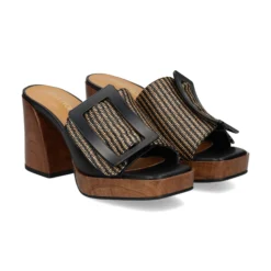 NOA HARMON Sandalias con plataforma de Mujer 008968-0067 NEGRO-CUERO