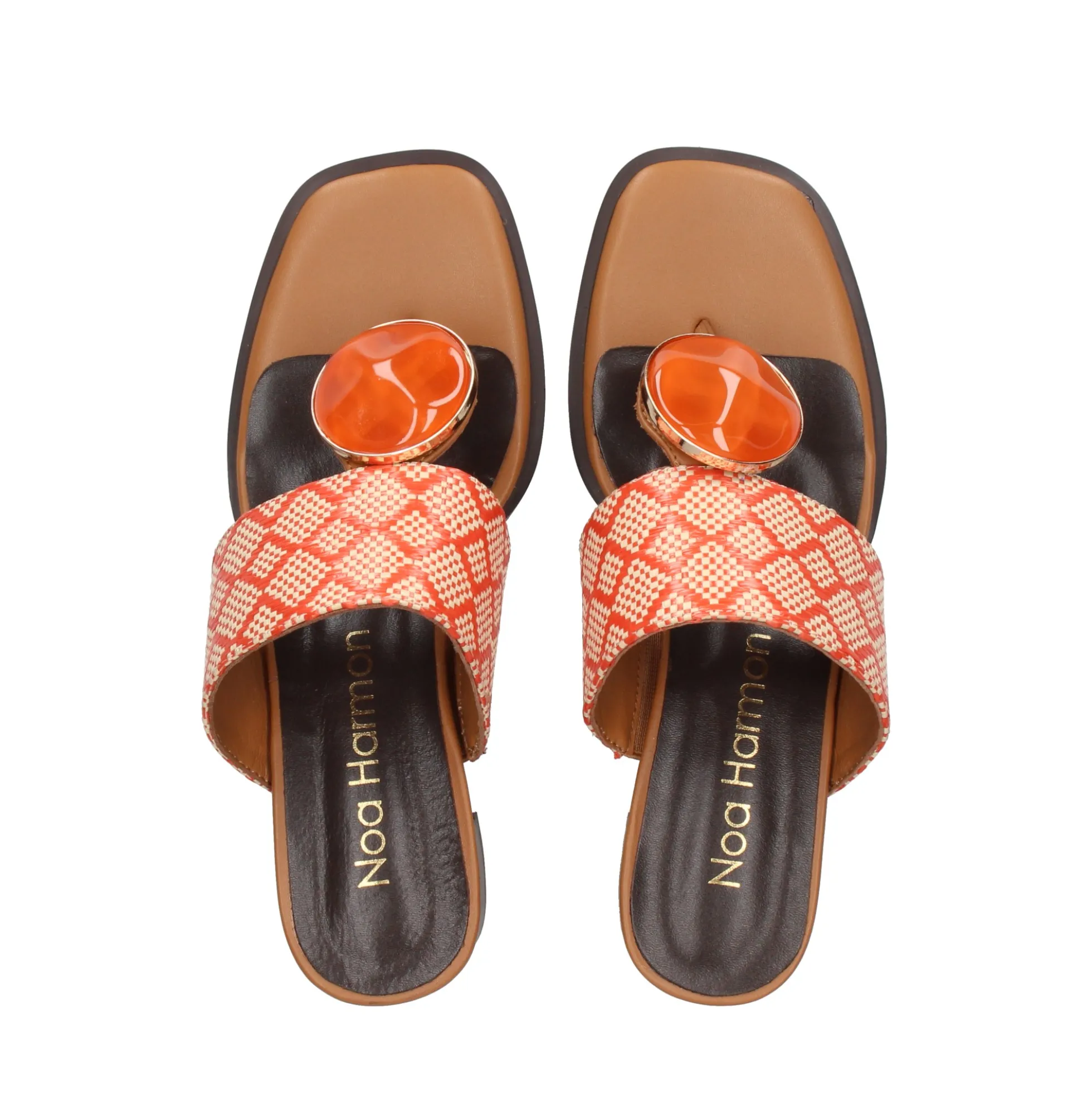 NOA HARMON Sandalias con tacón de Mujer 009227-0005 NARANJA