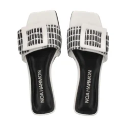 NOA HARMON Sandalias planas de Mujer 008967-0060 NEGRO-BLANCO