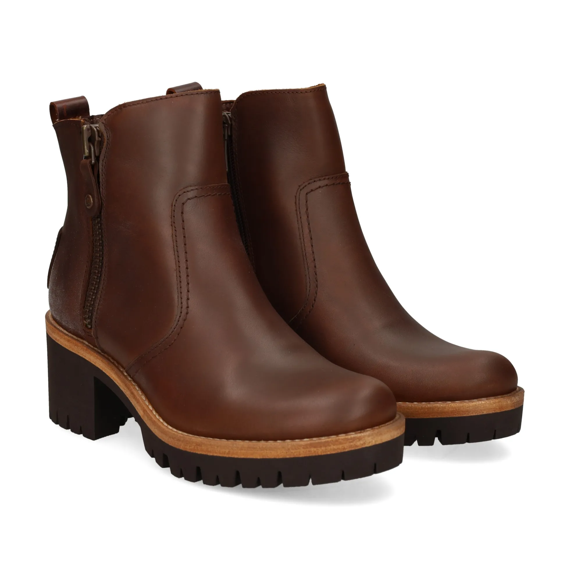 PANAMA JACK Botines con tacón de Mujer Pauline B10 CUERO