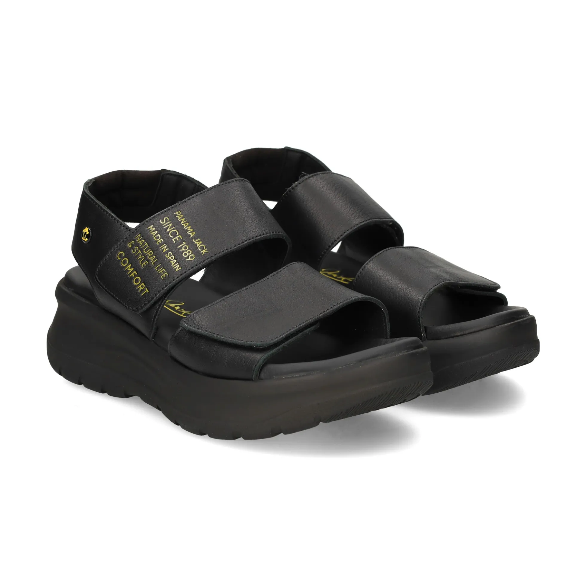 PANAMA JACK Sandalias con plataforma de Mujer Noah B1 NEGRO