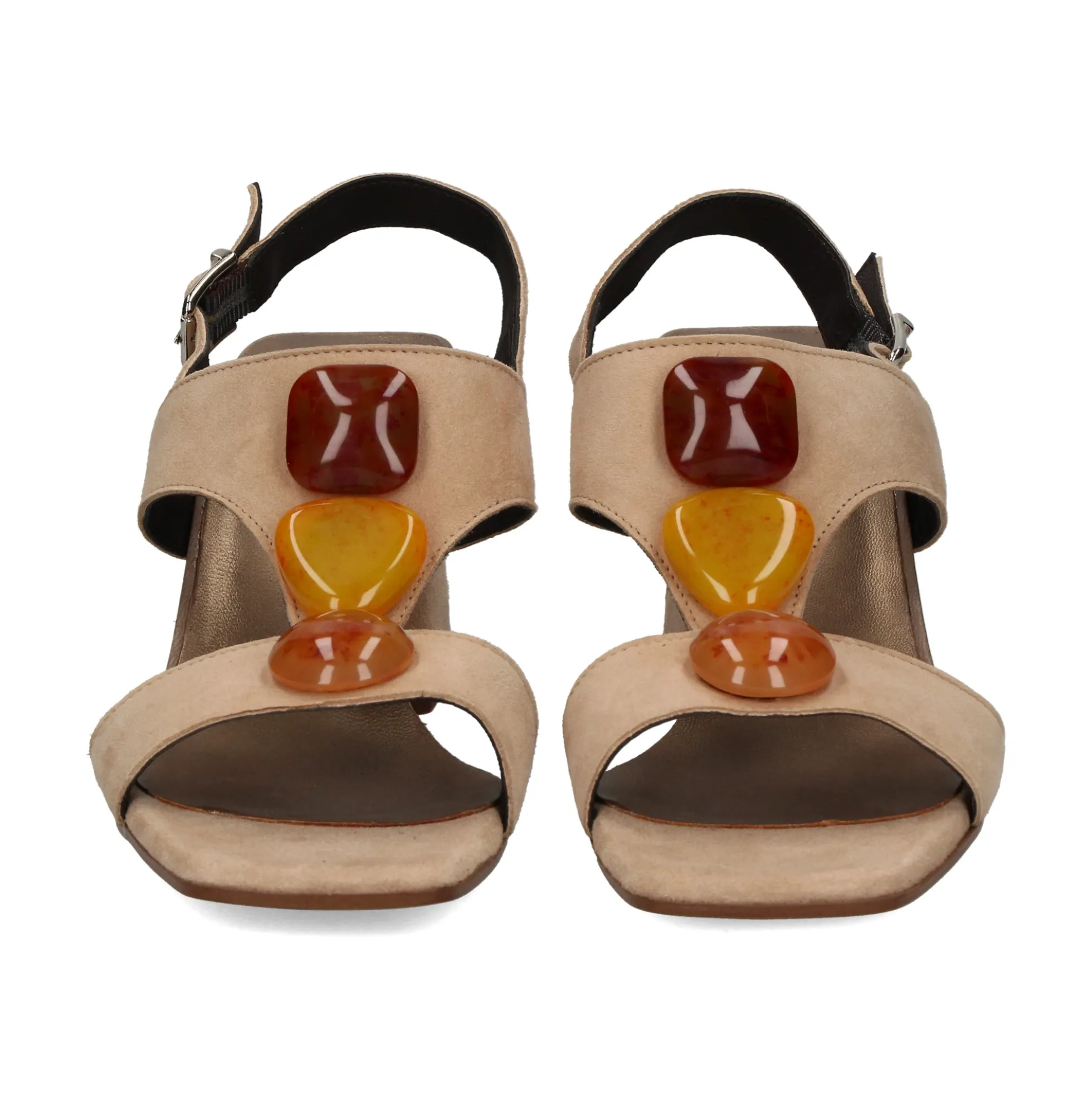 PLUMERS Sandalias con tacón de Mujer 3717 CAMEL