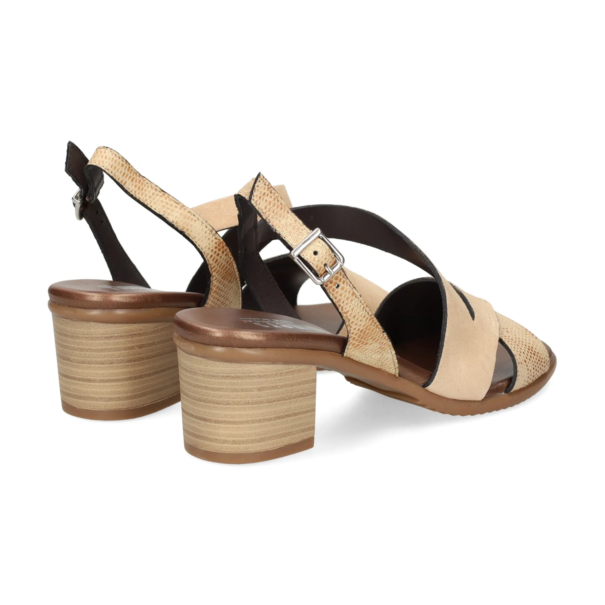 PLUMERS Sandalias con tacón de Mujer 3823 CAMEL