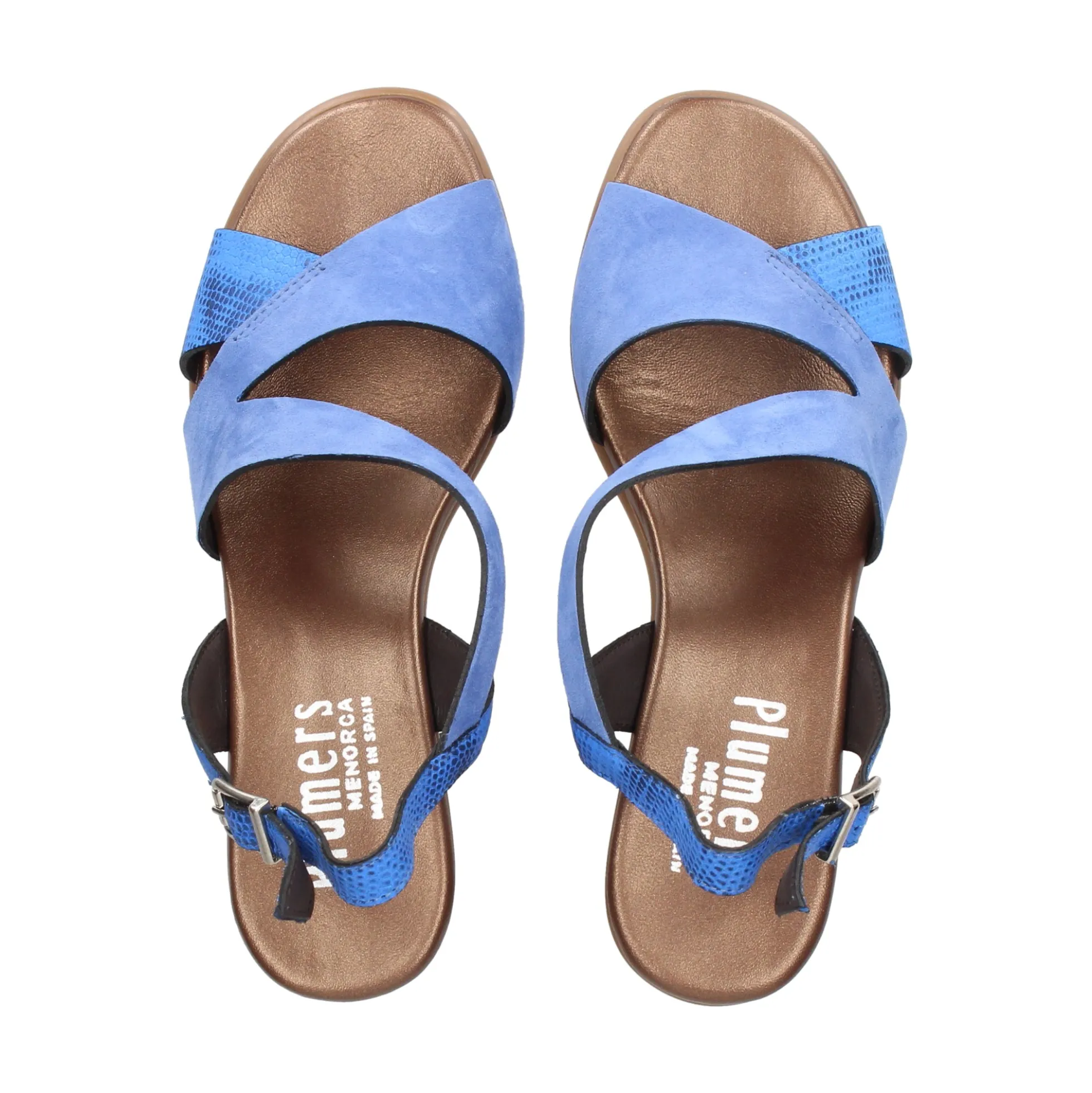 PLUMERS Sandalias con tacón de Mujer 3823 JEANS