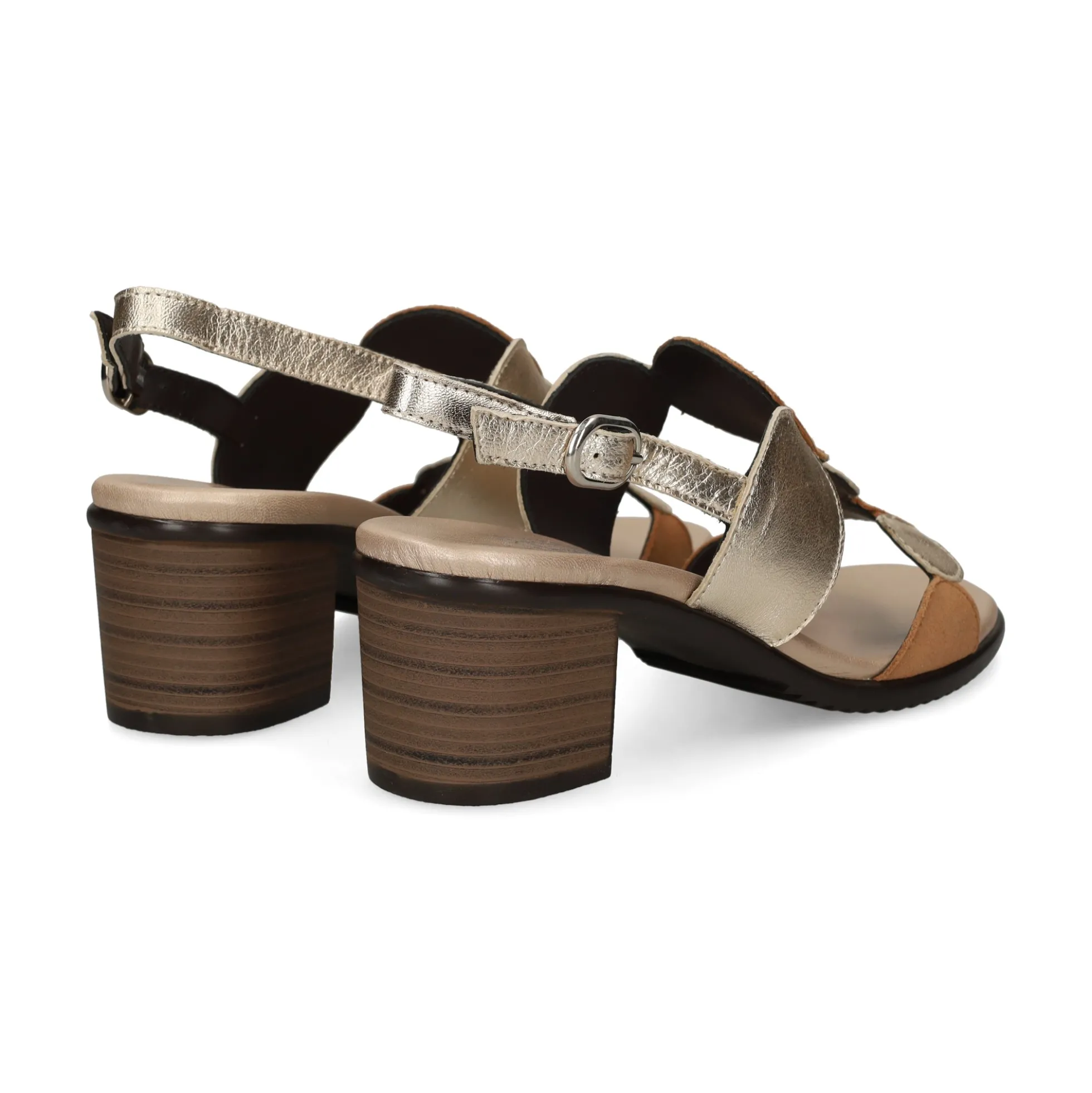 PLUMERS Sandalias con tacón de Mujer 3966 CUERO/PLATINO
