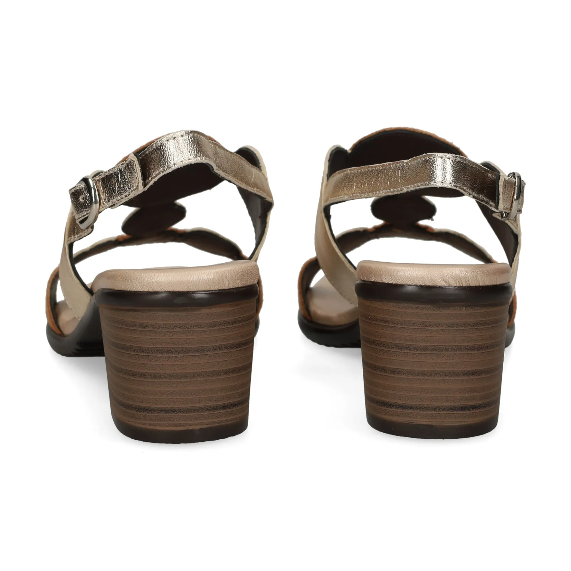 PLUMERS Sandalias con tacón de Mujer 3966 CUERO/PLATINO