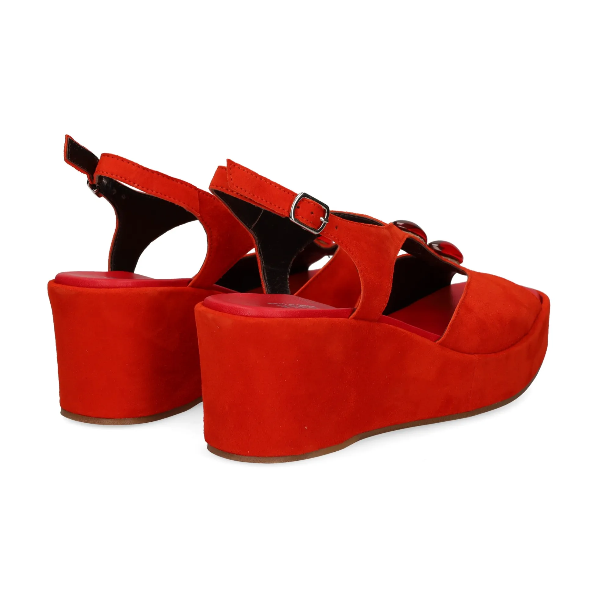 PLUMERS Sandalias cuña de Mujer 3950 CORAL