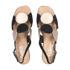PLUMERS Sandalias planas de Mujer 3612 NEGRO/BRONCE