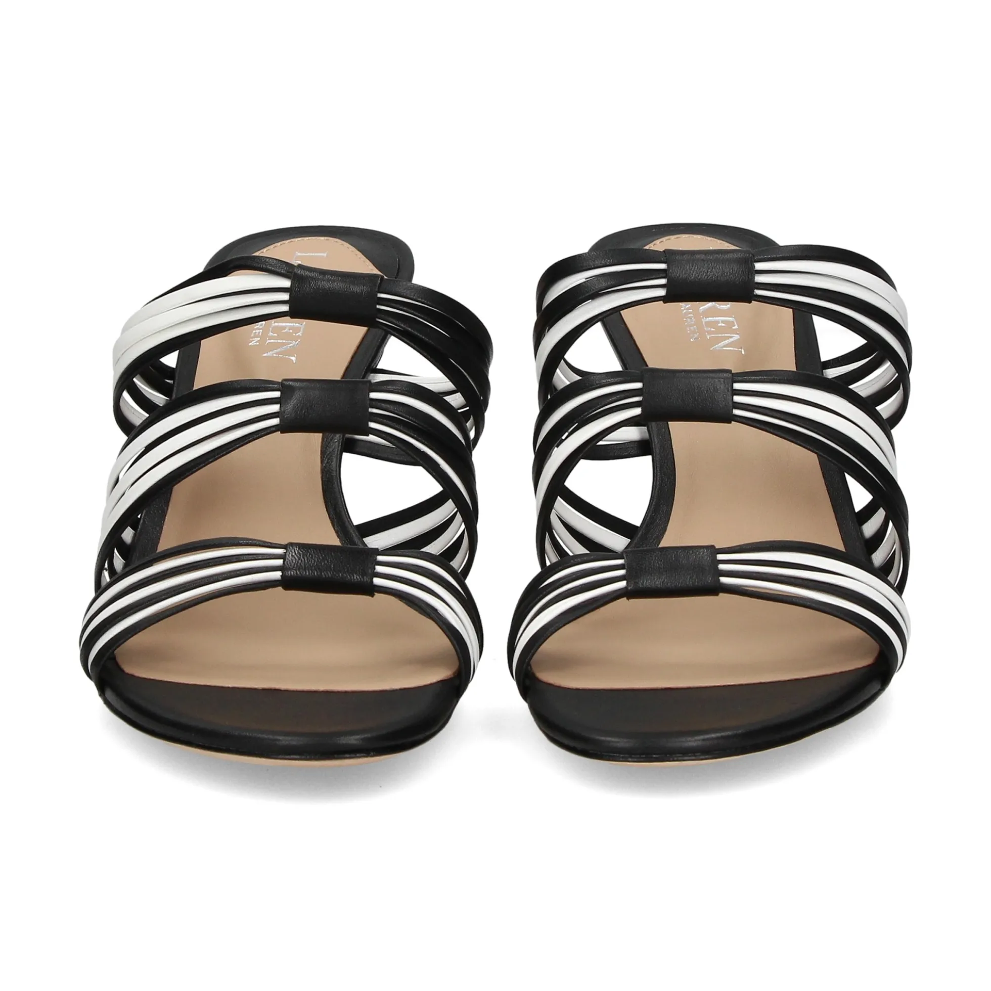 POLO RALPH LAUREN Sandalias con tacón de Mujer LORRAINE 001 BLACK/SNOW