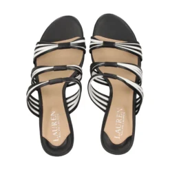 POLO RALPH LAUREN Sandalias con tacón de Mujer LORRAINE 001 BLACK/SNOW