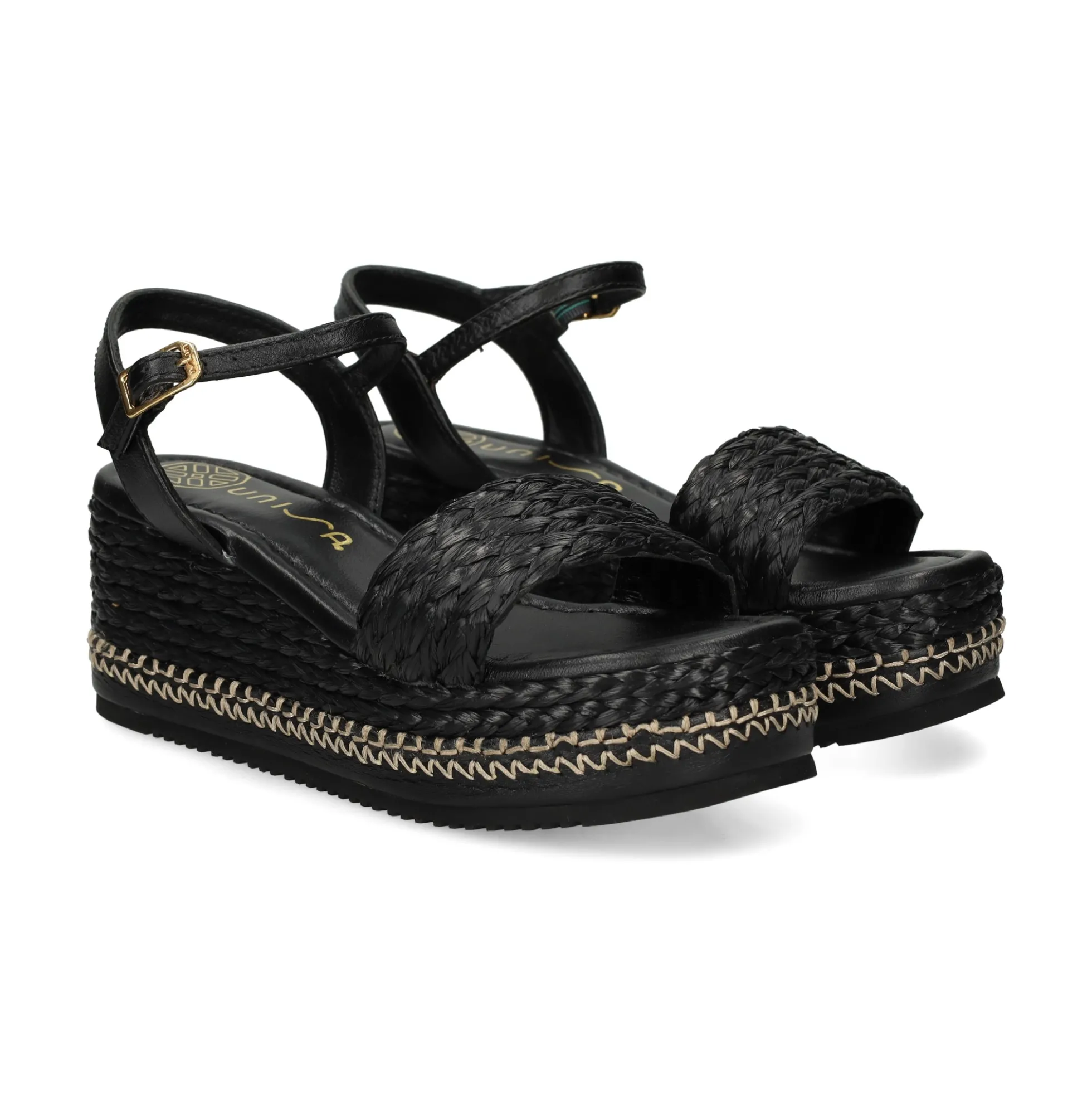 UNISA Sandalias con plataforma de Mujer KEBEC_25_GRA NEGRO