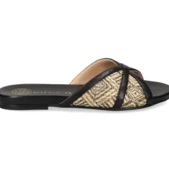 UNISA Sandalias planas de Mujer CHENEY_YU NEGRO