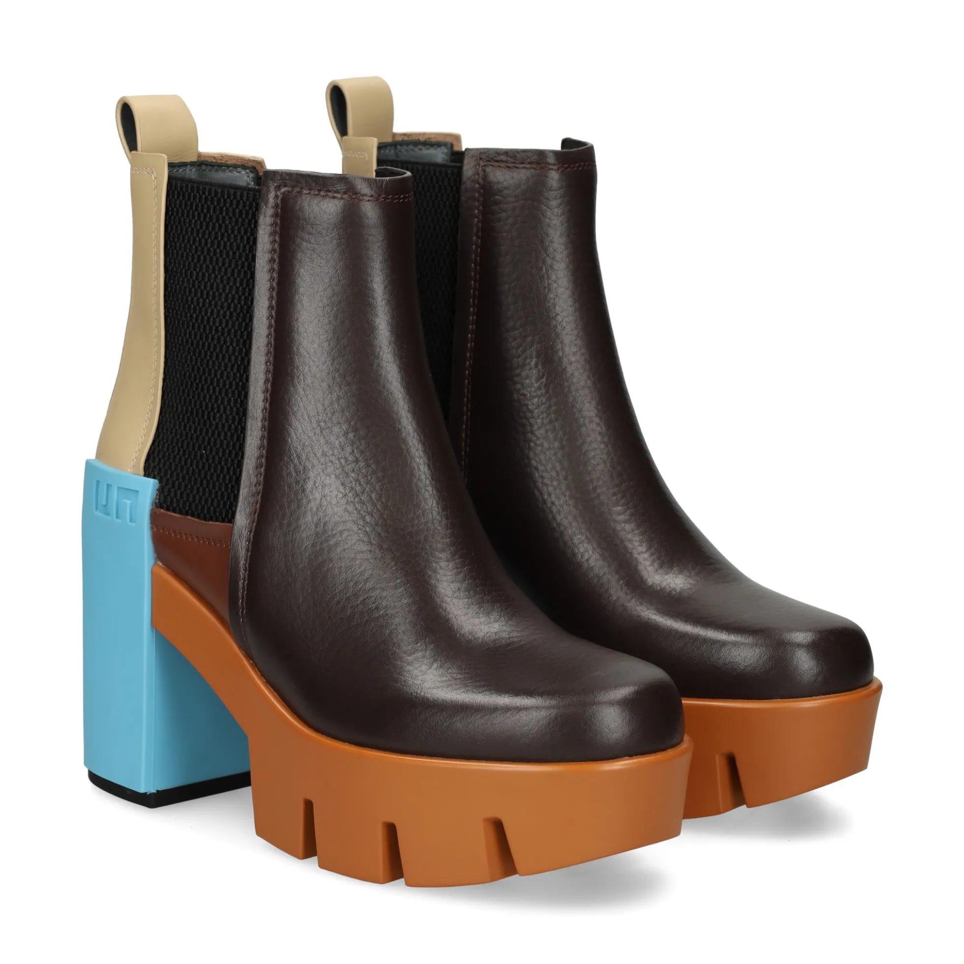 UNITED NUDE Botines con tacón de Mujer GRIP CHELSEA MID IV COFFEE MIX