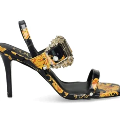 VERSACE JEANS Sandalias con tacón de Mujer 77VA3S71 G89 BLACK/GOLD