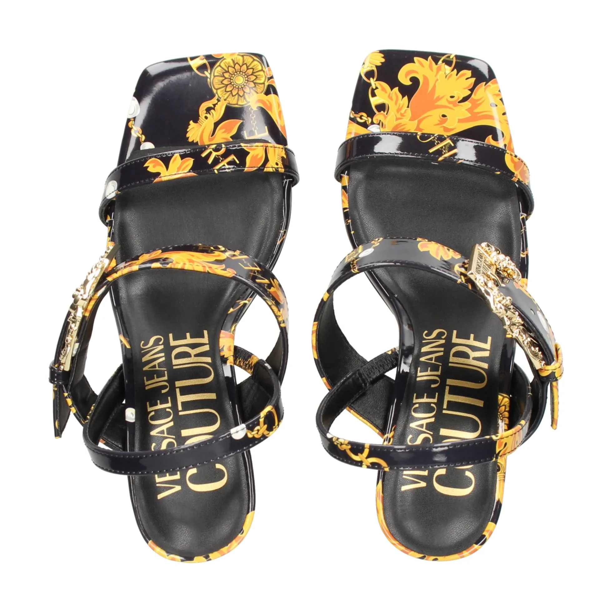 VERSACE JEANS Sandalias con tacón de Mujer 77VA3S71 G89 BLACK/GOLD